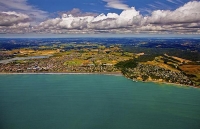 Aerial;Orewa;Silverdale;Rodney;golden_sands;blue_sky;blue_sea;cumulus_clouds;sub