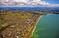 Aerial;Orewa;Rodney;golden_sands;blue_sky;blue_sea;cumulus_clouds;sub_division