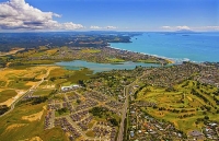 Aerial;Orewa;Silverdale;Rodney;golden_sands;blue_sky;blue_sea;cumulus_clouds;sub
