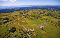 Aerial;Silverdale;Rodney;North_Shore_Airfield;Northern_Motorway;Auckland_blue_sk