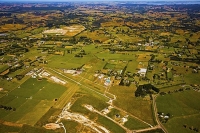 Aerial;Silverdale;Rodney;North_Shore_Airfield;Northern_Motorway;Auckland_blue_sk