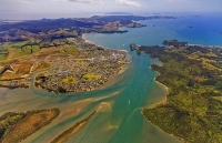Aerial;Whitianga;Mercury_Bay;Coromandel;sandy_beaches;bachs;holiday_homes;blue_s