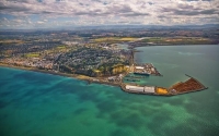 Aerial;Napier;Hawkes_Bay;suburburban;Gardens;Art_Deco;port;containers;logs;sculp