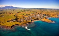 Aerial;Opunake;Taranaki;River;Rivers;bush;native_forrest;green_fields;green_padd