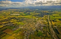 Aerial;Waipukurau;Tararua;church;green_fields;paddocks;lake;Ruahine_Range;Hatuma