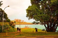 Raglan;Waikato;coastal;bachs;holiday_homes;bush;native_forrest;blue_sky;blue_sea