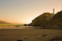 Castle_Point;Wairarapa;Blue_sea;blue_sky;cumulus_clouds;rocky_shorelines;sandy_b