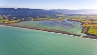 Aerial;Wairarapa_Coast;Wairarapa;Blue_sea;blue_sky;cumulus_clouds;rocky_shorelin