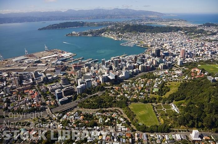 Aerial-Wellington-city looking south east-beehive-houses of parliament