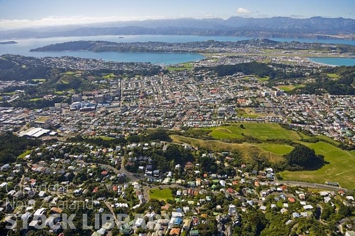 Aerial-Wellington-city-Rongotai-airport-Lysle Bay