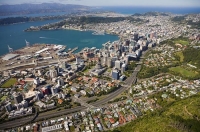 Aerial_Wellington_city_looking_south_east_beehive_houses_of_parliament