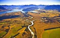 Aerial;Wanaka;Otago;lake_Wanaka;Clutha_River;Hawea_River;Iron_Mountain;airport;C
