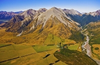 Aerial;Arthurs_Pass_Route_Canterbury;mountains;hills;Lakes;Waimakariri_River;tus