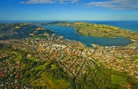 Aerial;Dunedin;Otago_Peninsula;Otago;university_city;university;harbour;golden_s