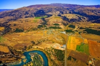 Aerial;Wanaka;Otago;lake_Wanaka;Clutha_River;Luggate;Township