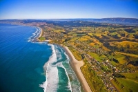 Aerial;The_Catlins;Southland;hills;rivers;Road;bush;native_forrest;green_fields;