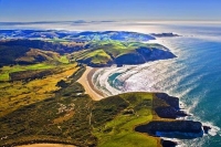 Aerial;The_Catlins;Southland;hills;rivers;Road;bush;native_forrest;green_fields;