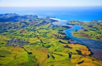 Aerial;The_Catlins;Southland;hills;rivers;Road;bush;native_forrest;green_fields;