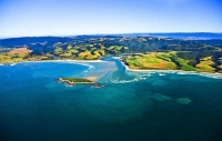 Aerial;The_Catlins;Southland;hills;rivers;Road;bush;native_forrest;green_fields;