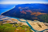 Aerial;Haast;West_Coast;State_Highway_6;mountains;valleys;Haast_river;Tasman_Sea