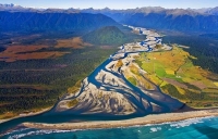 Aerial;Haast;West_Coast;State_Highway_6;mountains;valleys;Haast_river;Tasman_Sea