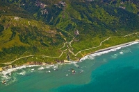 Aerial;Punakaiki_Coast;West_Coast;Highway_6;mountains;valleys;Pororari_river;Tas