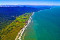 Aerial;Punakaiki_Coast;West_Coast;Highway_6;mountains;valleys;Pororari_river;Tas