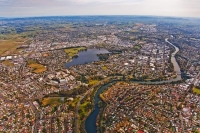 aerial;Hamilton;Waikato_River;industrial_buildings;suburburban;Lake_Rotoroa