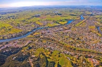 Aerial;Ngaruawahia;Waikato_River;suburburban;bridge;green_fields;River;bridge;Ma