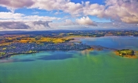 Aerial;Hauraki_Gulf;Beachlands;bush;native_forrest;beaches;mud_flats;paddocks;go
