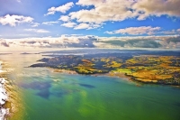 Aerial;Hauraki_Gulf;Maraetai;bush;native_forrest;beaches;mud_flats;paddocks;gold