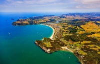 Aerial;Coromandel_Coastline;Coromandel;sandy_beaches;bachs;holiday_homes;blue_sk