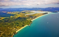 Aerial;Coromandel_Coastline;Coromandel;sandy_beaches;bachs;holiday_homes;blue_sk