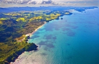 Aerial;Coromandel_Coastline;Coromandel;sandy_beaches;bachs;holiday_homes;blue_sk