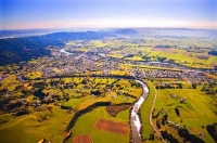 Aerial;Ngaruawahia;Waikato_River;suburburban;bridge;green_fields;River;bridge;Ma