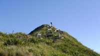 Castle_Point;Wairarapa;Blue_sea;blue_sky;cumulus_clouds;rocky_shorelines;sandy_b