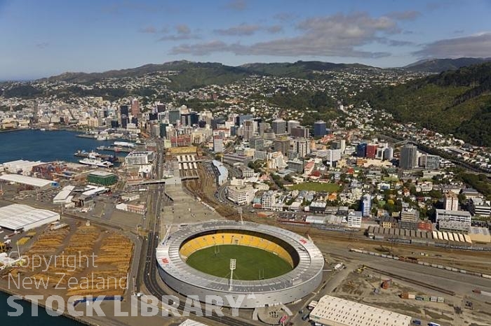 Aerial-Wellington-Wharf-containers-cranes-sheds-storage sheds-caketin