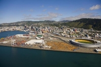 Aerial_Wellington_Wharf_containers_cranes_sheds_storage_sheds_caketin