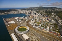 Aerial_Wellington_Wharf_containers_cranes_sheds_storage_sheds_caketin