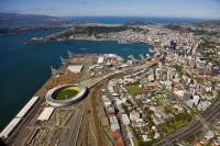 Aerial_Wellington_Wharf_containers_cranes_sheds_storage_sheds_caketin