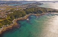 Aerial_Wellington_Airport_Breaker_Bay;Flax_Bay;Eve_Bay;Reef_Bay;rocky_shorelines