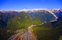Aerial;Franz_Josef;West_Coast;mountains;valleys;river;Franz_Josef_Glacier;State_