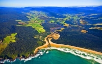 Aerial;The_Catlins;Southland;hills;rivers;Road;bush;native_forrest;green_fields;