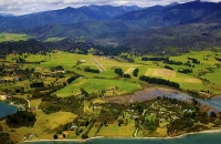 Aerial;Takaka;Golden_Bay;hills;rivers;Road;bush;native_forrest;green_fields;gree