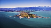 Aerial;Kaikoura;Kaikoura_Peninsula;seaward_Kaikoura_Range;green_fields;paddocks;