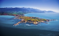 Aerial;Kaikoura;Kaikoura_Peninsula;seaward_Kaikoura_Range;green_fields;paddocks;