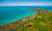 Aerial;Kaikoura;Kaikoura_Peninsula;seaward_Kaikoura_Range;green_fields;paddocks;