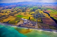 Aerial;Coast;Otago;golden_sands;green_fields;green_paddocks;Rail_line;state_high