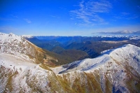 Aerial;Karamea;West_Coast;mountains;valleys;river;Mount_Arthur;snow_capped_mount