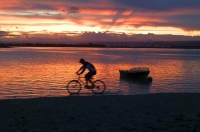 Bicycle;Richmond;Monaco;Tasman_Bay;sunset;Silhouette